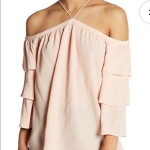 1. STATE Light Pink Off the Shoulder Blouse